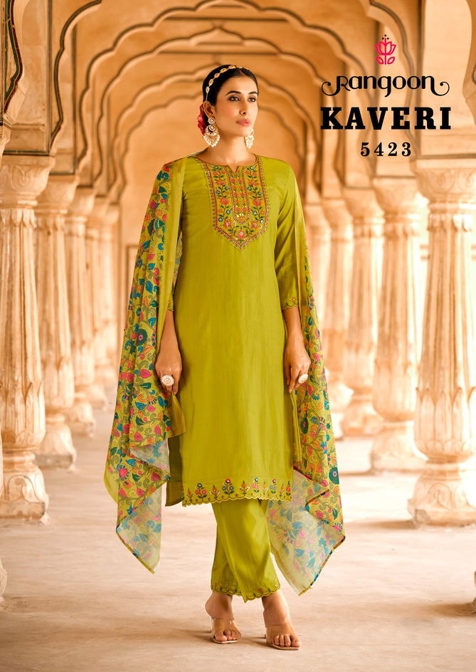 Kaveri By Rangoon Viscose Embroidery Readymade Suits Wholesale Shop In Surat